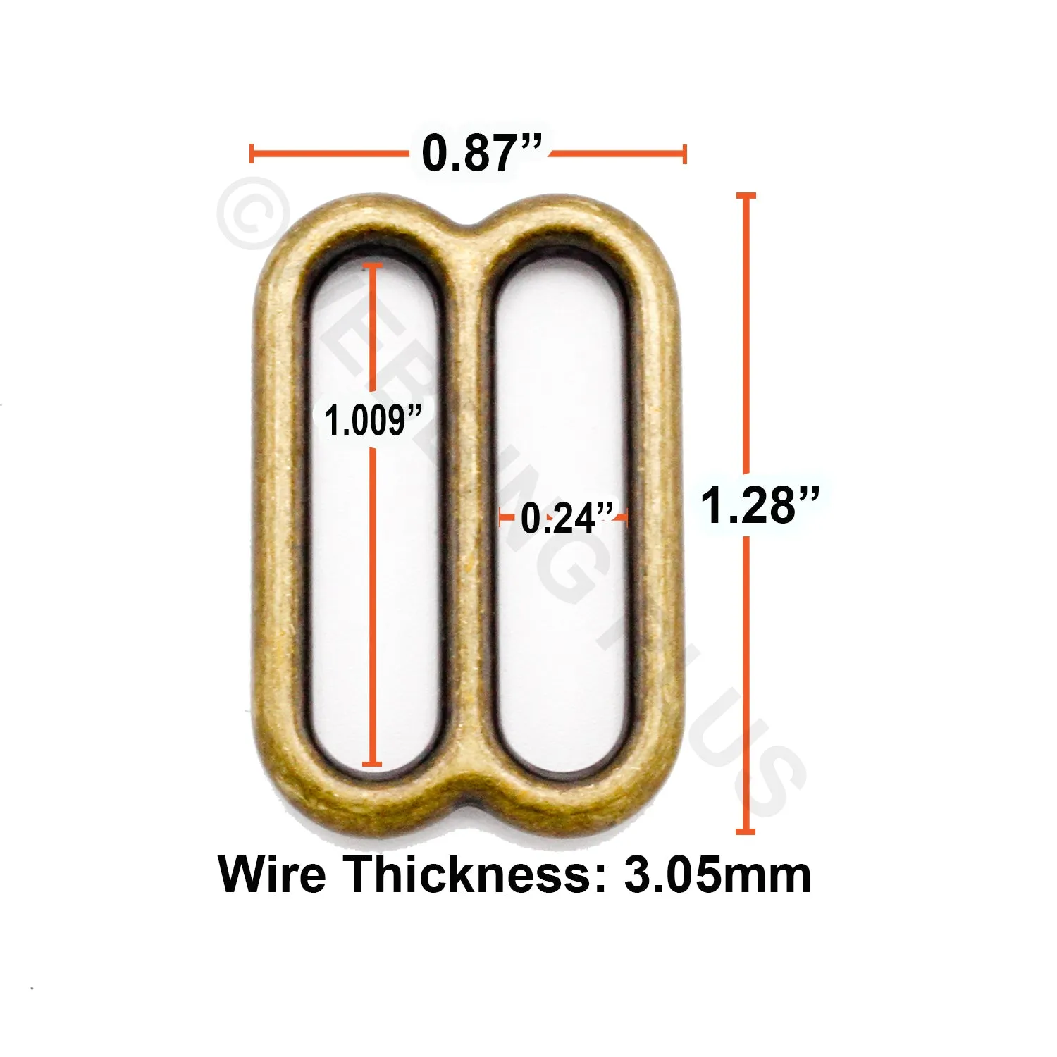 1 Inch Antique Brass Triglide Slides