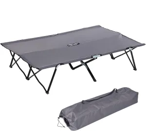 2-Person Folding Camping Cot for Adults, 50" Wide Elevated Cot, Portable