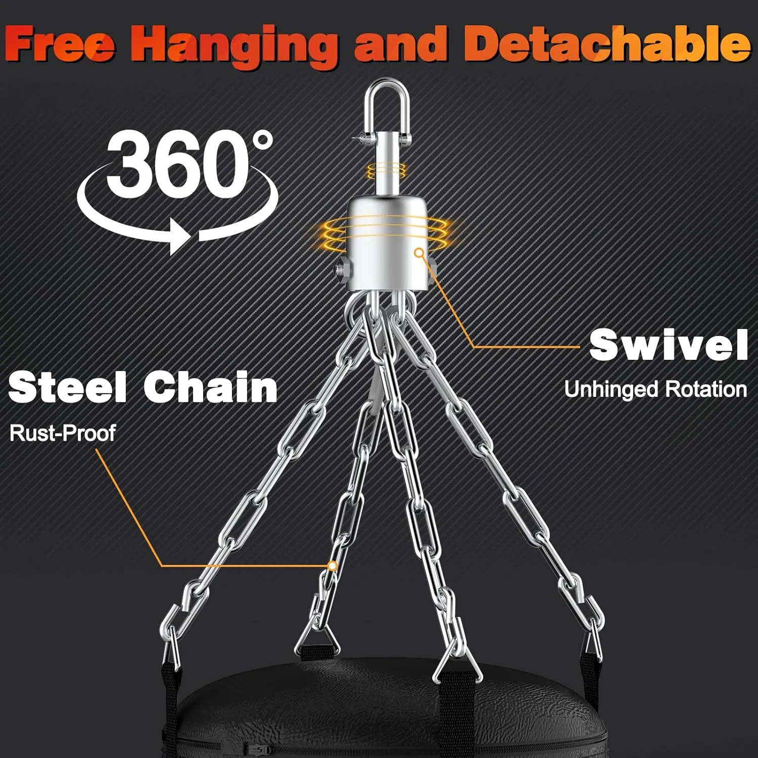 4FT Punching Bag for Adults/Kids, Unfilled Heavy Punching Bag, Boxing Bag Set with Punching Gloves, Wraps, Chain, Ceiling Hook for MMA Kickboxing Boxing Karate Muay Thai Taekwondo