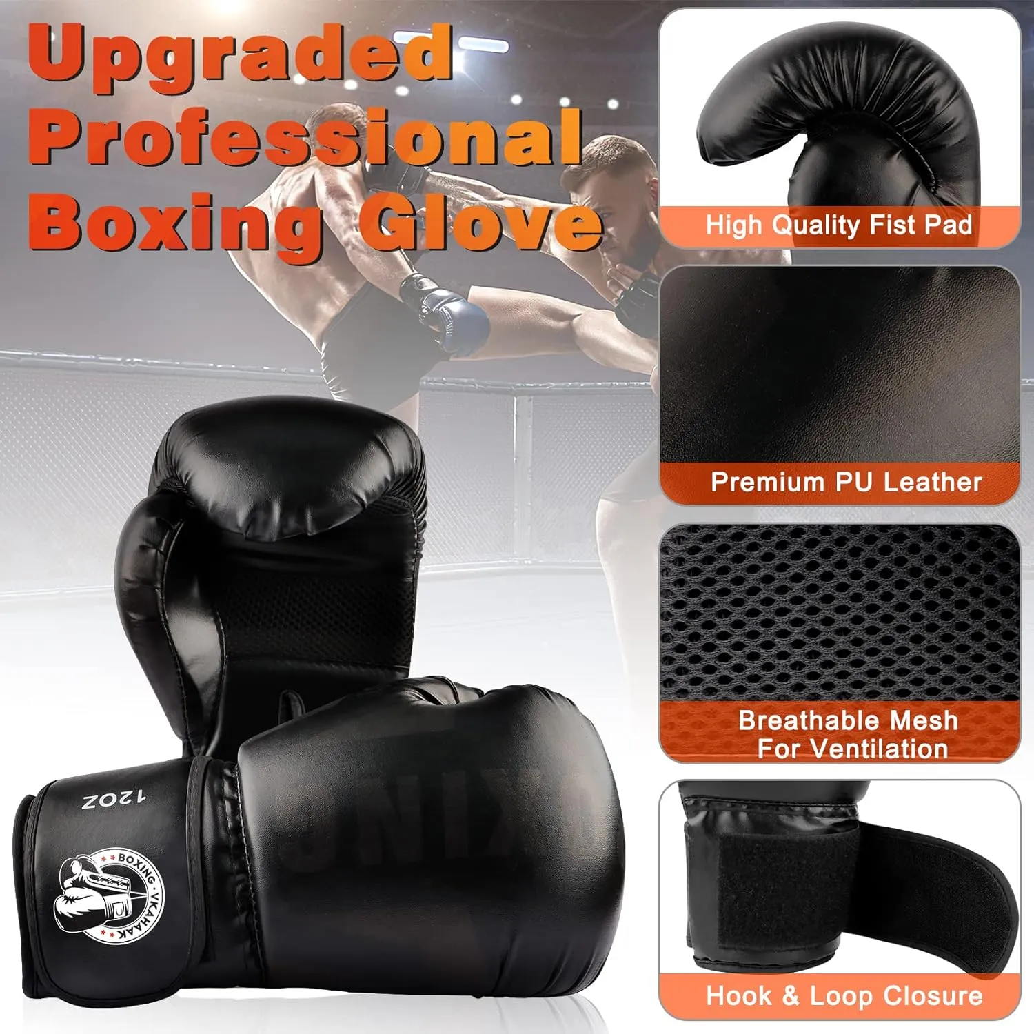 4FT Punching Bag for Adults/Kids, Unfilled Heavy Punching Bag, Boxing Bag Set with Punching Gloves, Wraps, Chain, Ceiling Hook for MMA Kickboxing Boxing Karate Muay Thai Taekwondo