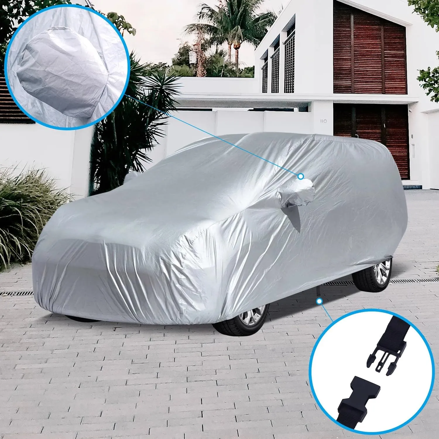 5-Layer All-Weather Waterproof Light-Weight Car Cover for Acura RDX.Full Car Cover Outdoor Waterproof Sun Rain Snow Hail Protection,with a Free Storage Bag (Silver 2007-2012)