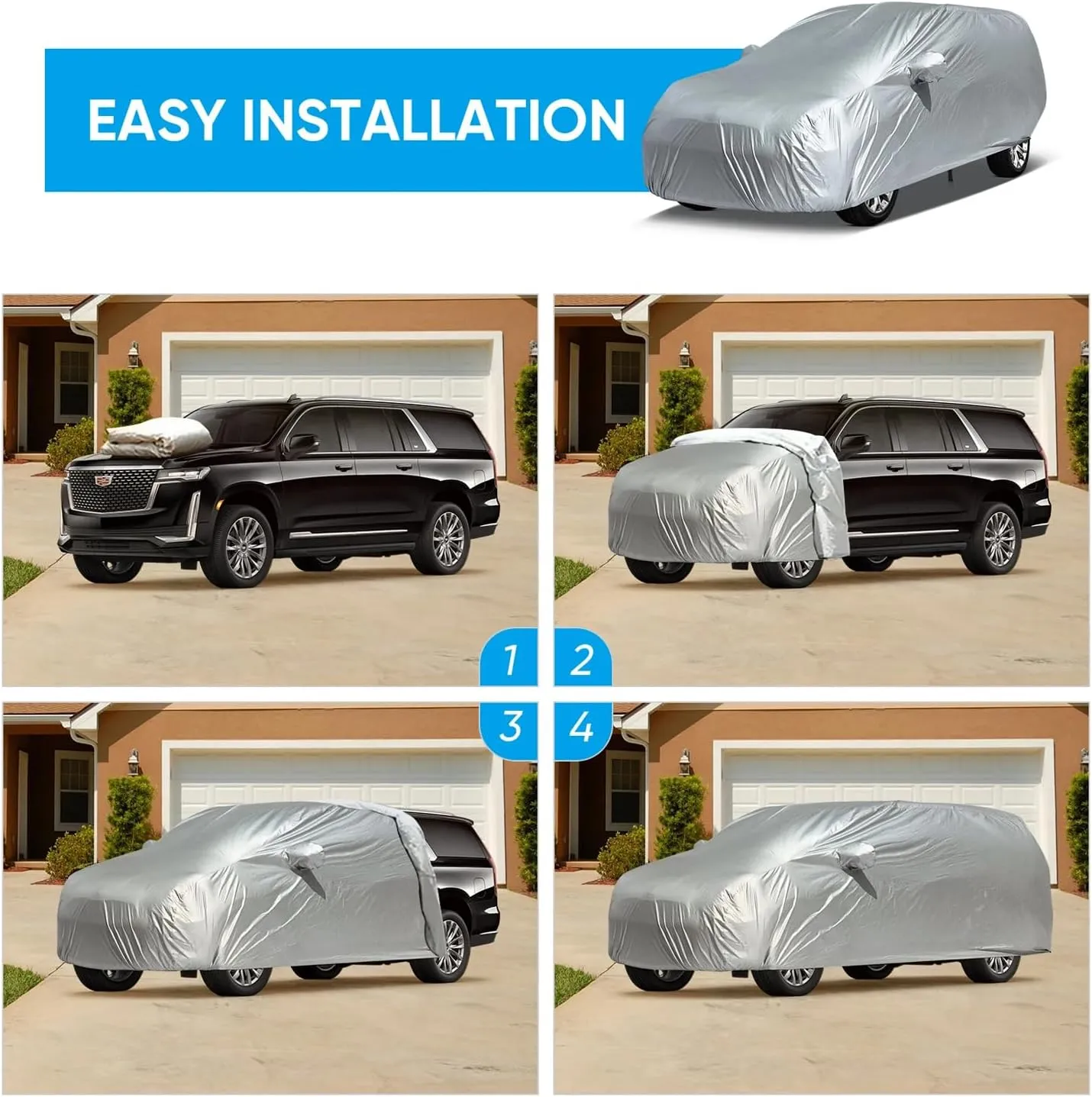 5-Layer All-Weather Waterproof Light-Weight Car Cover for Acura RDX.Full Car Cover Outdoor Waterproof Sun Rain Snow Hail Protection,with a Free Storage Bag (Silver 2007-2012)