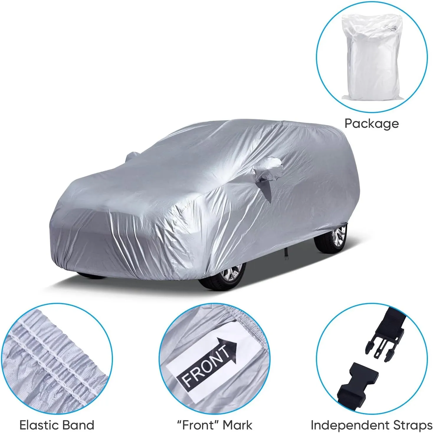 5-Layer All-Weather Waterproof Light-Weight Car Cover for Acura RDX.Full Car Cover Outdoor Waterproof Sun Rain Snow Hail Protection,with a Free Storage Bag (Silver 2007-2012)