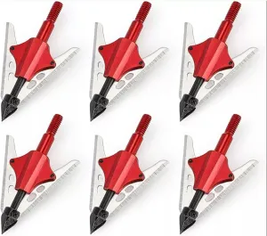 6 pcs BloodRunner Broadheads 100Gr 2 Spring Slide Retractable Blade Arrow Tips