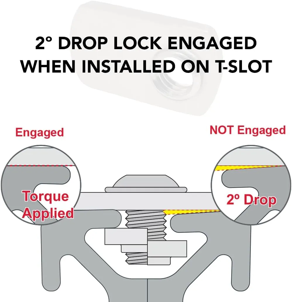 8020, 3678, 15 Series 5/16-18 Stainless Steel SS Slide in T-Nut with Offset Thread- T Slot Accessories for Aluminum Extrusion - Hardware Nuts (100 Pack)