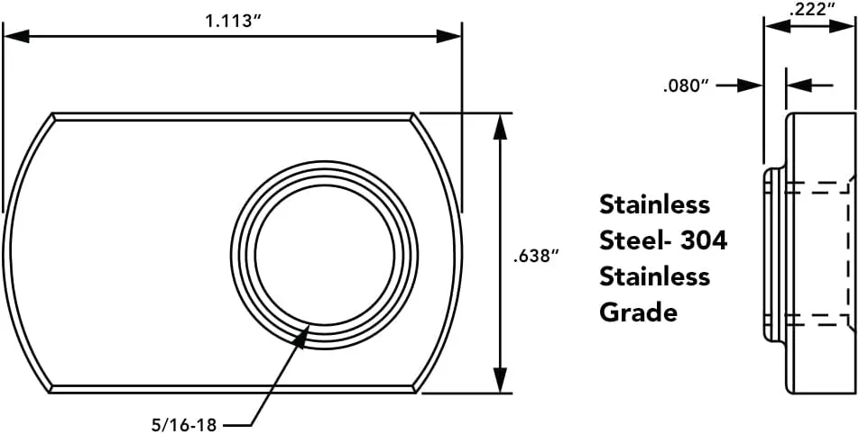 8020, 3678, 15 Series 5/16-18 Stainless Steel SS Slide in T-Nut with Offset Thread- T Slot Accessories for Aluminum Extrusion - Hardware Nuts (100 Pack)