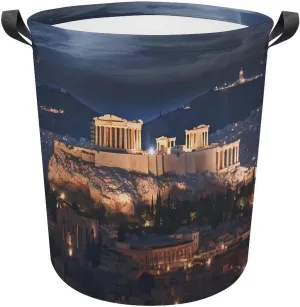 Acropolis of Athens Laundry Basket Collapsible Laundry Hamper Dirty Clothes Storage Bag for Bathroom College Dorm Large Size