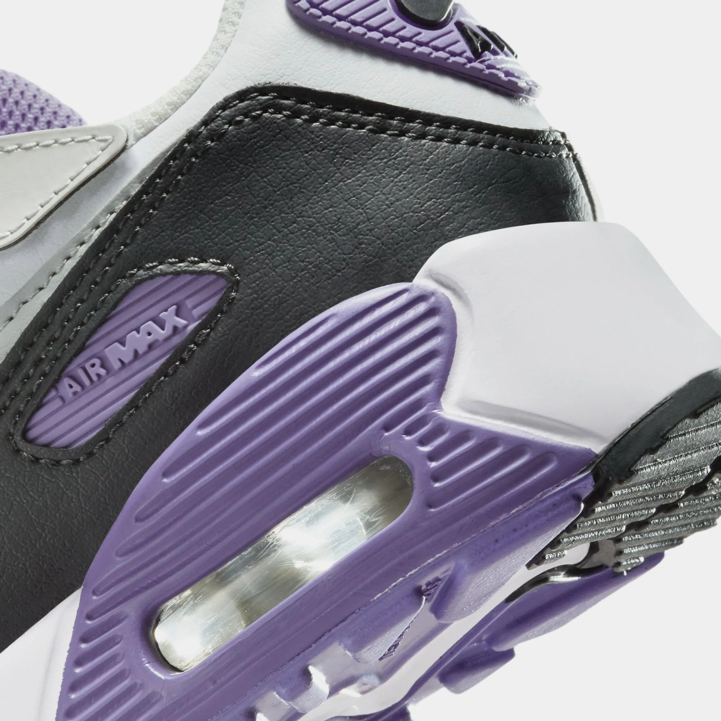 Air Max 90 EasyOn Preschool Running Shoes (White/Light Grey/Dusty Amethyst)
