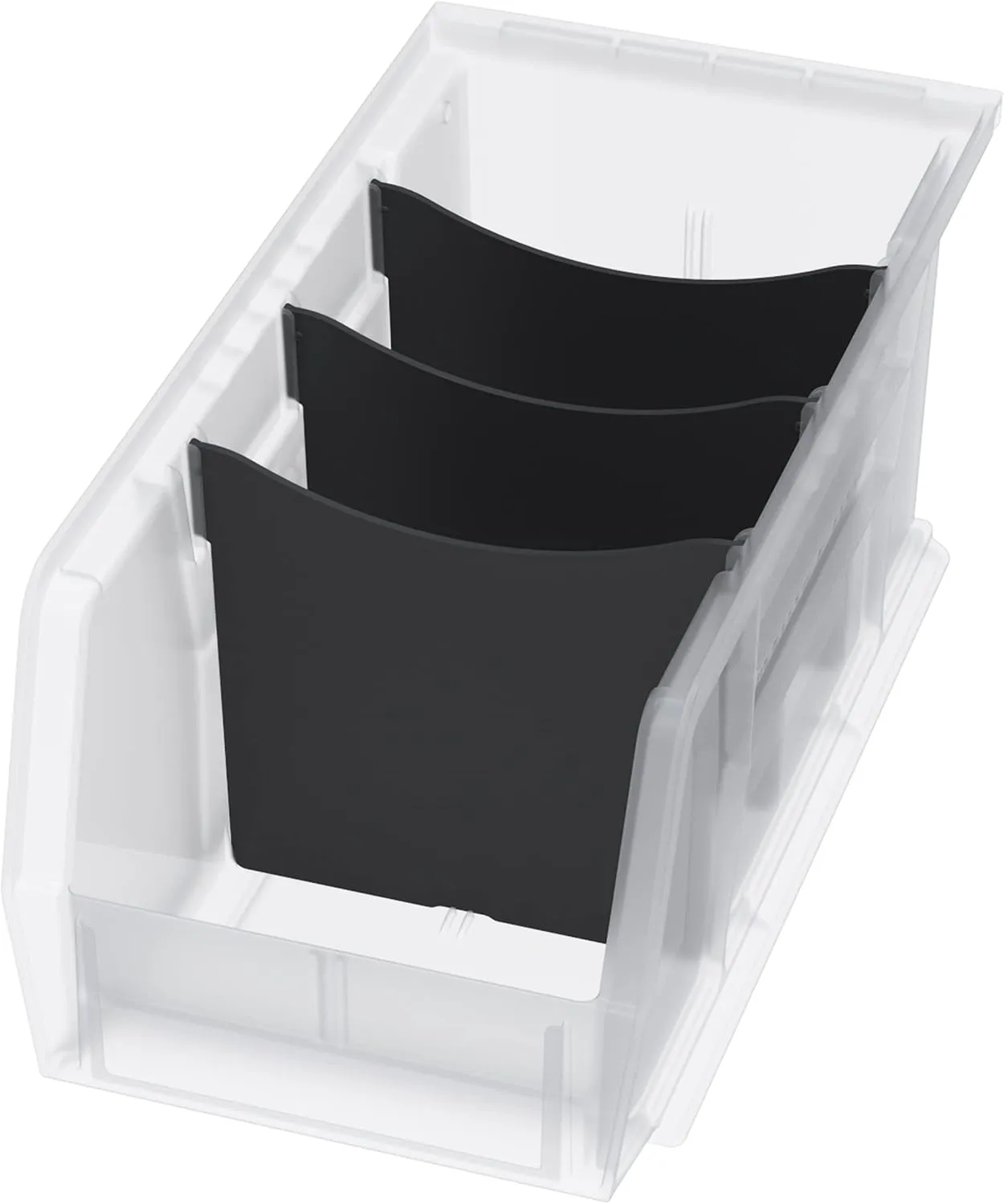 Akro-Mils 30230 AkroBins Plastic Storage Bins, Space-Saving Stackable Bins for Garage, Pantry, Craft Organization, 11-Inch x 5-Inch x 5-Inch, Clear, 12-Pack