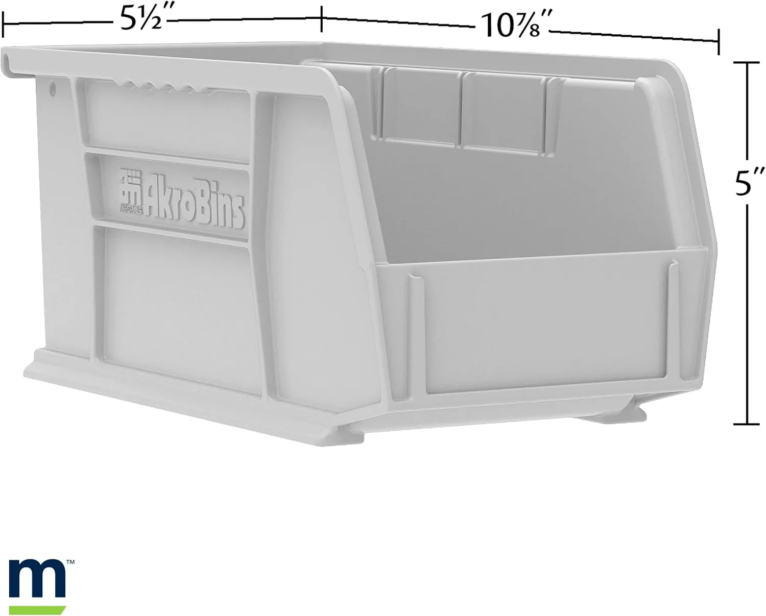 Akro-Mils 30230 AkroBins Plastic Storage Bins, Space-Saving Stackable Bins for Garage, Pantry, Craft Organization, 11-Inch x 5-Inch x 5-Inch, Clear, 12-Pack