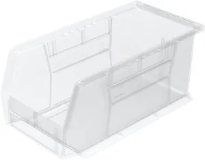 Akro-Mils 30230 AkroBins Plastic Storage Bins, Space-Saving Stackable Bins for Garage, Pantry, Craft Organization, 11-Inch x 5-Inch x 5-Inch, Clear, 12-Pack