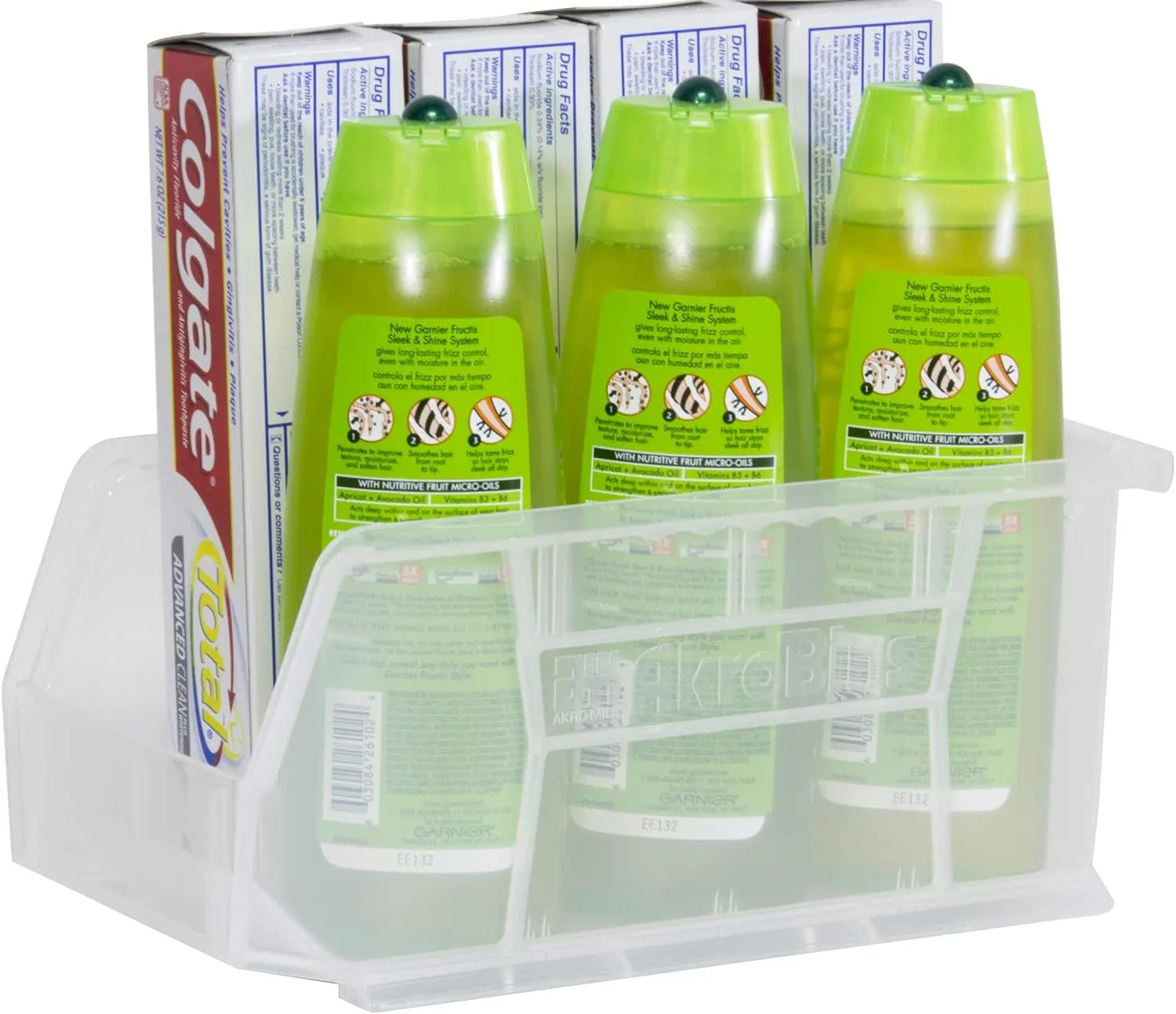 Akro-Mils 30230 AkroBins Plastic Storage Bins, Space-Saving Stackable Bins for Garage, Pantry, Craft Organization, 11-Inch x 5-Inch x 5-Inch, Clear, 12-Pack