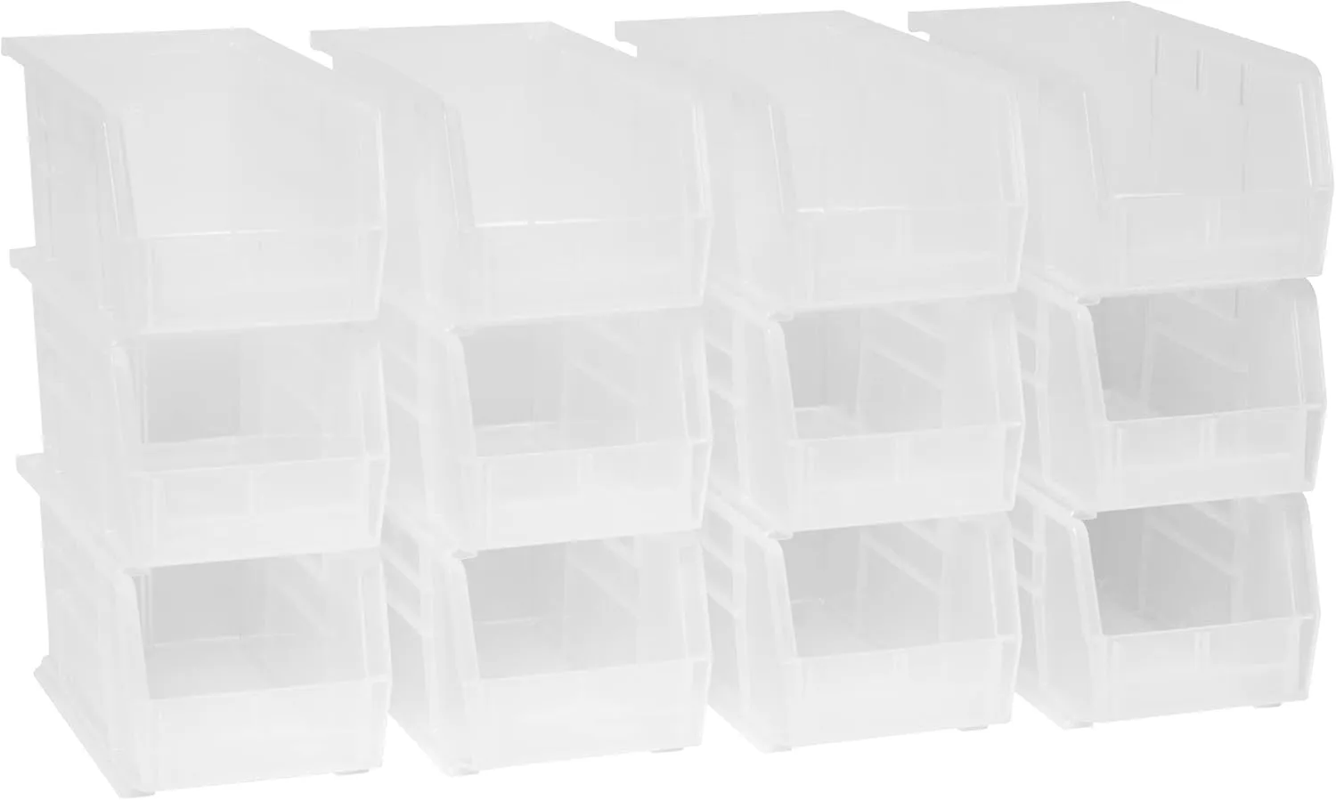 Akro-Mils 30230 AkroBins Plastic Storage Bins, Space-Saving Stackable Bins for Garage, Pantry, Craft Organization, 11-Inch x 5-Inch x 5-Inch, Clear, 12-Pack