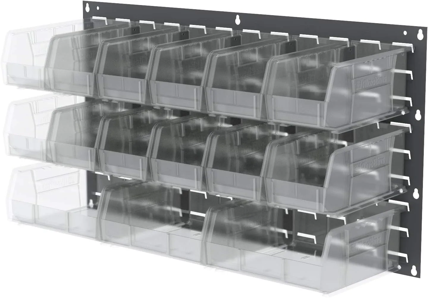 Akro-Mils 30230 AkroBins Plastic Storage Bins, Space-Saving Stackable Bins for Garage, Pantry, Craft Organization, 11-Inch x 5-Inch x 5-Inch, Clear, 12-Pack