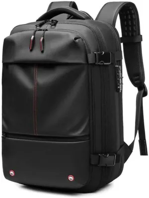 Alepeak Vacuum Backpack,60l Expandable Backpack,Large-Capacity Water Resistant Anti Theft Travel Backpack (black)
