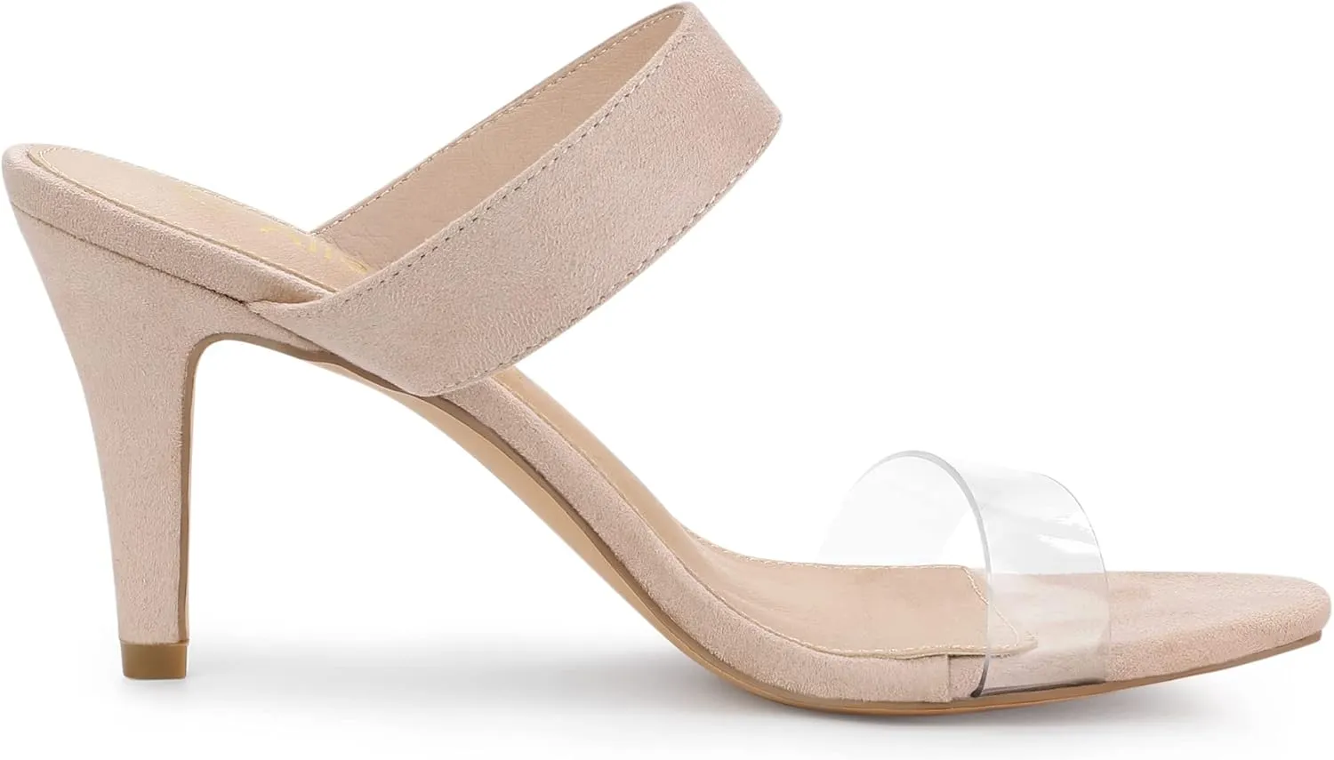 Allegra K Women's Clear Strap Stiletto Heel Slides Sandals