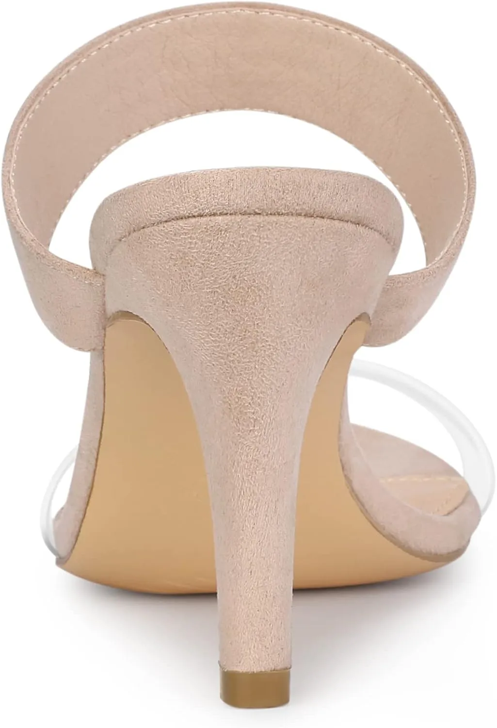Allegra K Women's Clear Strap Stiletto Heel Slides Sandals