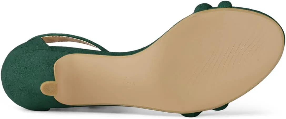 Allegra K Women's Kitten Heel Ankle Strap Sandals Shoes