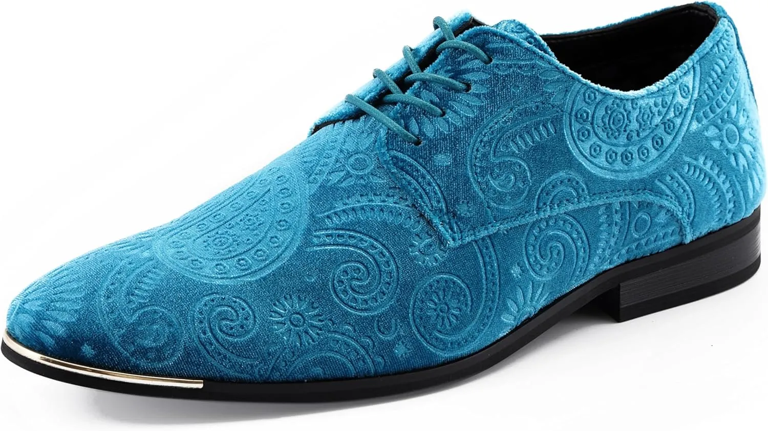 Amali Chadwick, Mens Dress Shoes - Lace Up Oxford Shoes for Men - Tuxedo Shoes, Paisley Pattern, Metal Tip, Mens Designer Shoes