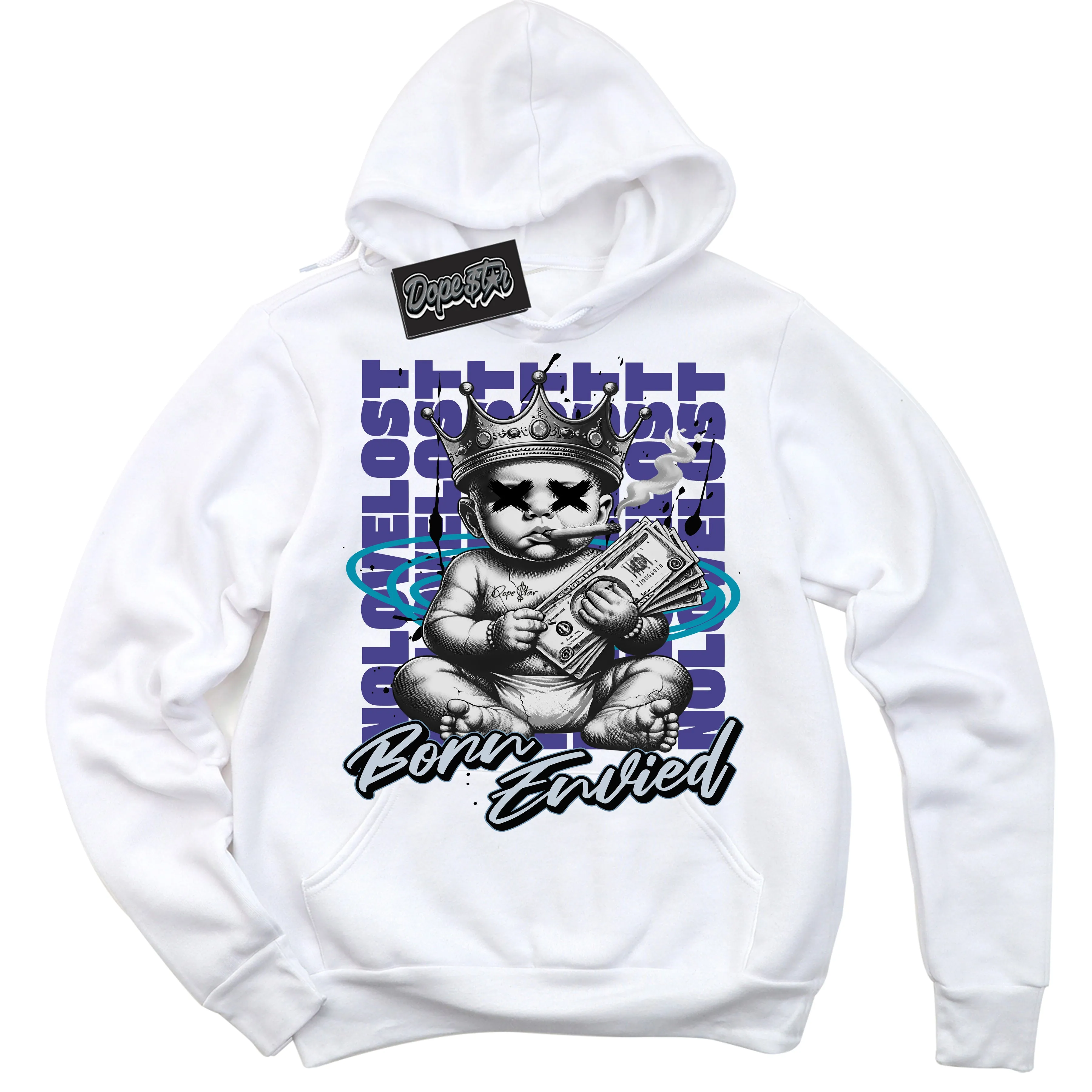 Aqua 6s Sneaker Hoodie Born Envied Graphic