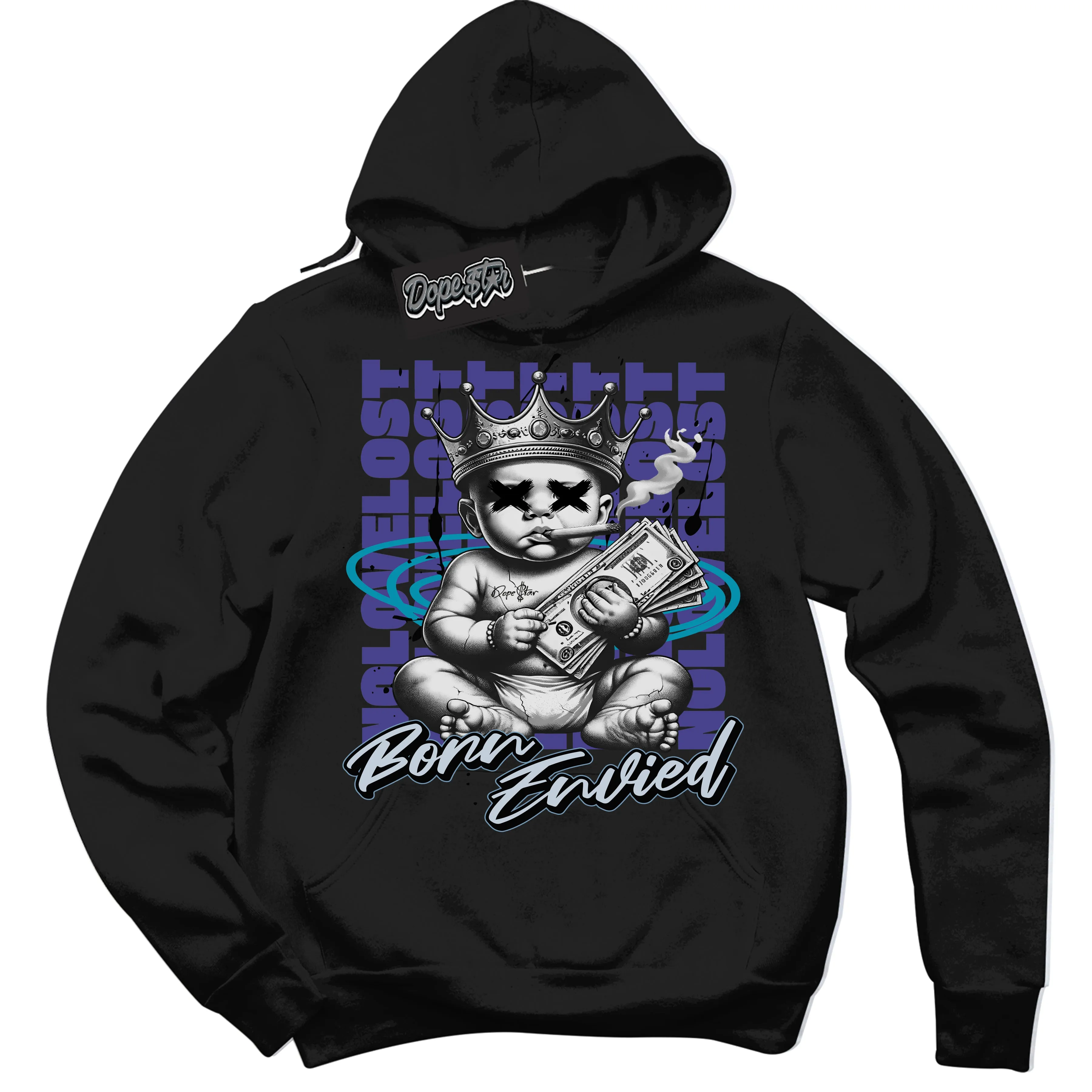 Aqua 6s Sneaker Hoodie Born Envied Graphic
