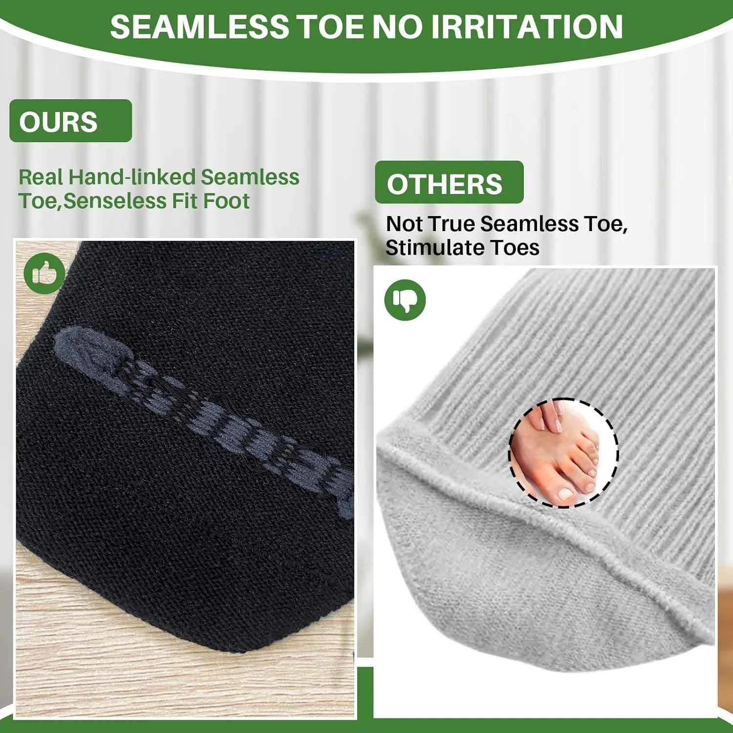 Artfasion Extra Wide Socks for Swollen Feet: 3 Pairs Wide Bariatric Non-Binding Diabetic Hospital Socks for Men Women 9-15