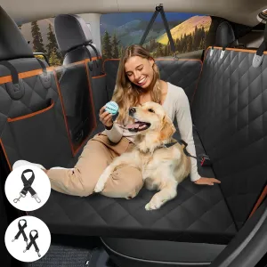 Back Seat Extender for Dogs, Dog Car Seat Cover for Back Seat Supports 420lbs, Hard Bottom Backseat Extender for Dogs, Waterproof Dog Hammock for Car, SUV, Truck Orange