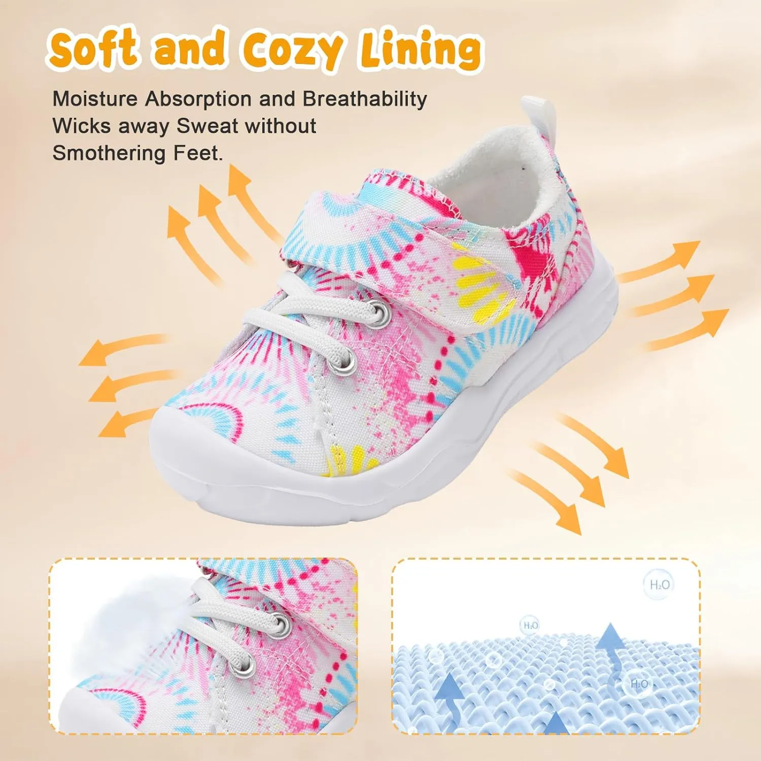 BARERUN Kids Canvas Shoes Running Shoes for Girls Boys Wide Toe Box Barefoot Toddler Sneakers Girls Boys School Shoes Non-Slip Toddler Tennis Shoes
