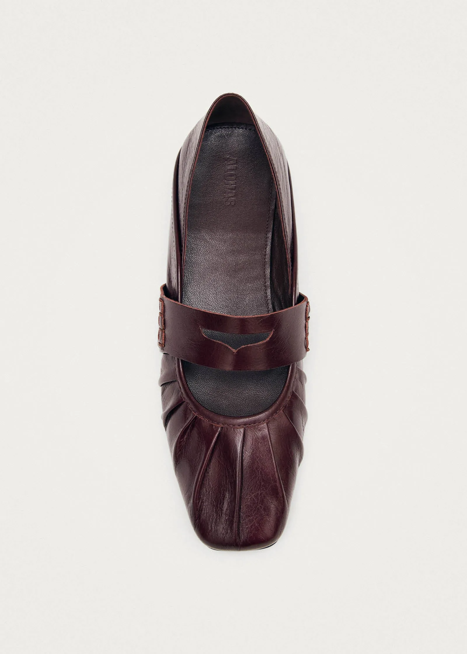 Bargo Burgundy Leather Ballet Flats