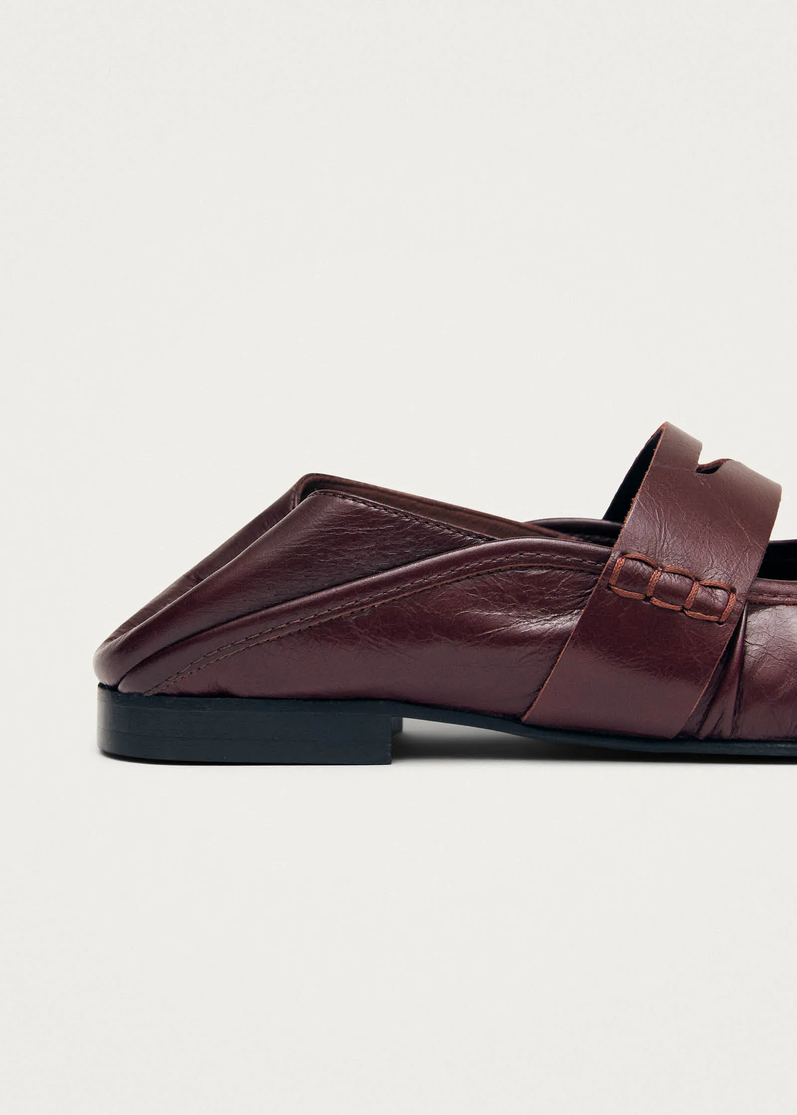 Bargo Burgundy Leather Ballet Flats