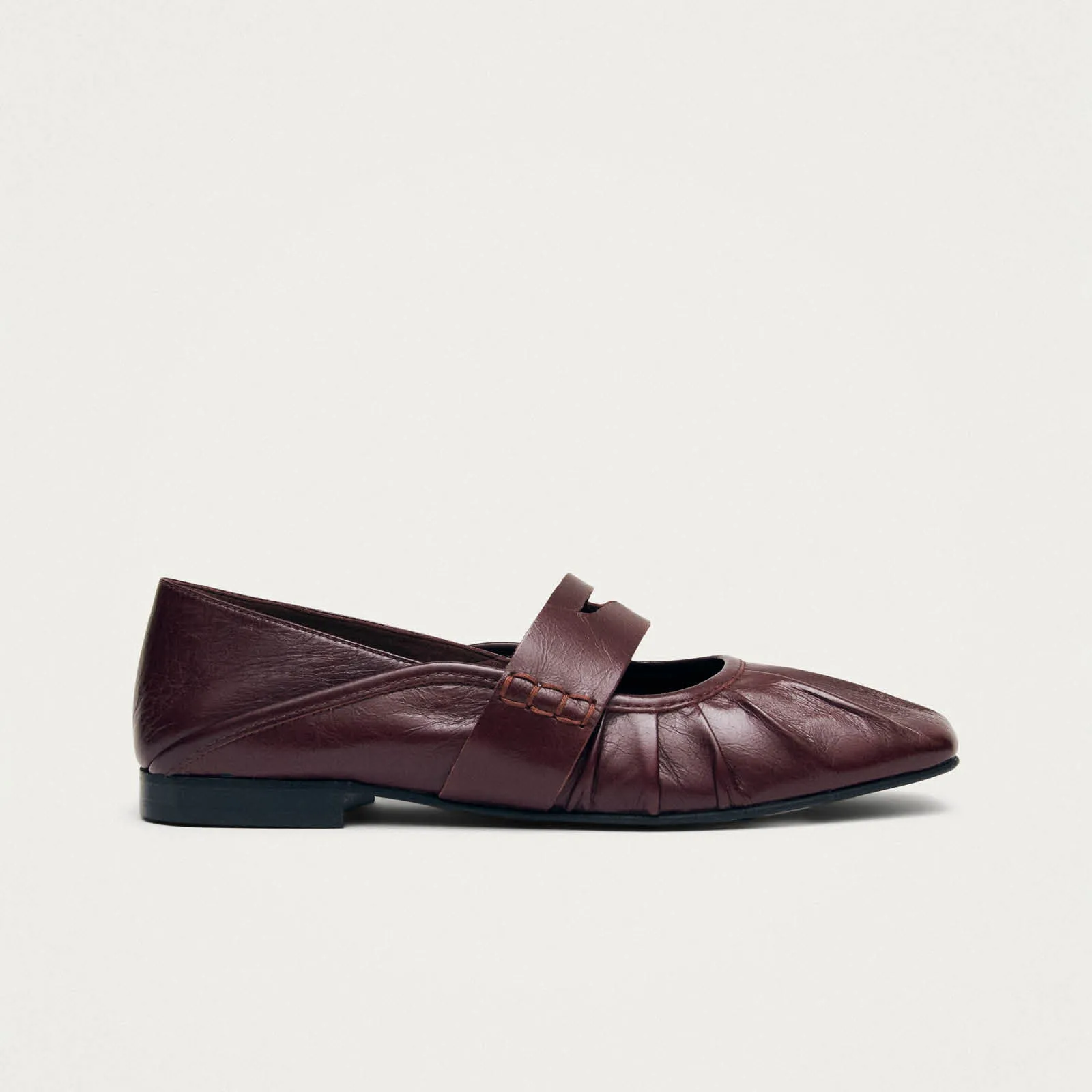 Bargo Burgundy Leather Ballet Flats