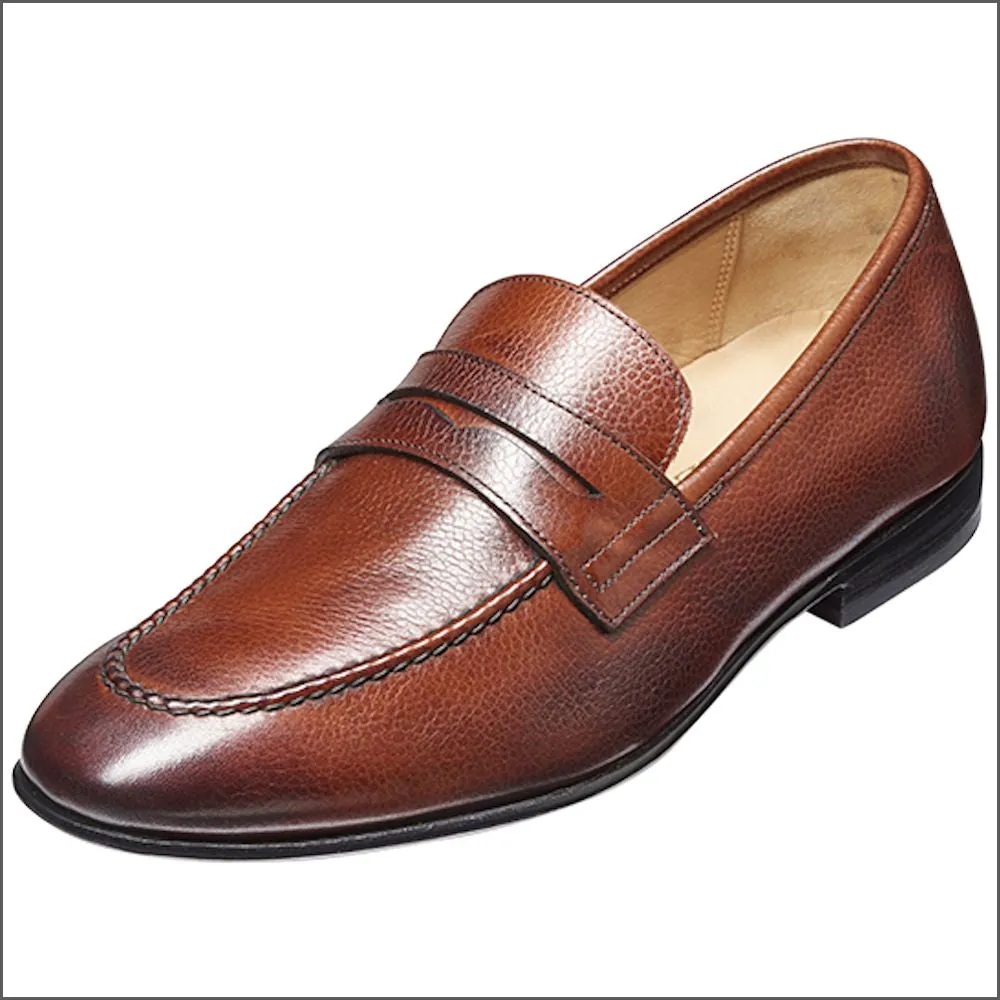 Barker Ledley Cherry Grain Apron Front Mocassin Slip On@