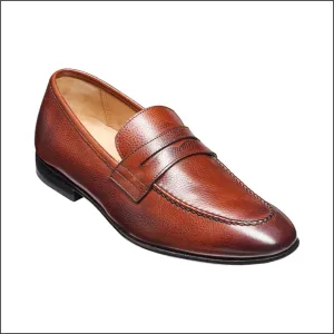 Barker Ledley Cherry Grain Apron Front Mocassin Slip On@