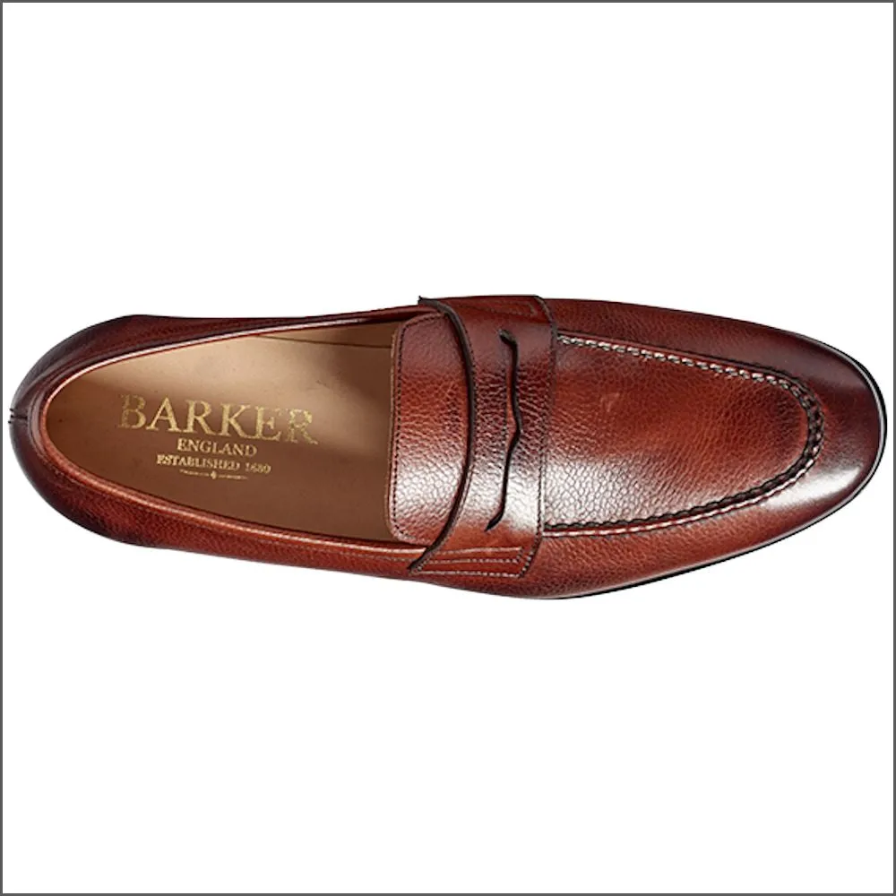 Barker Ledley Cherry Grain Apron Front Mocassin Slip On@