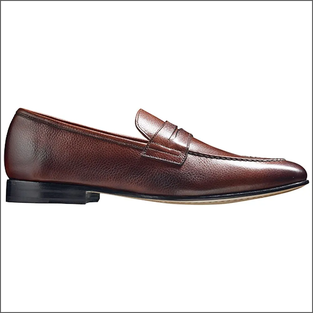 Barker Ledley Cherry Grain Apron Front Mocassin Slip On@