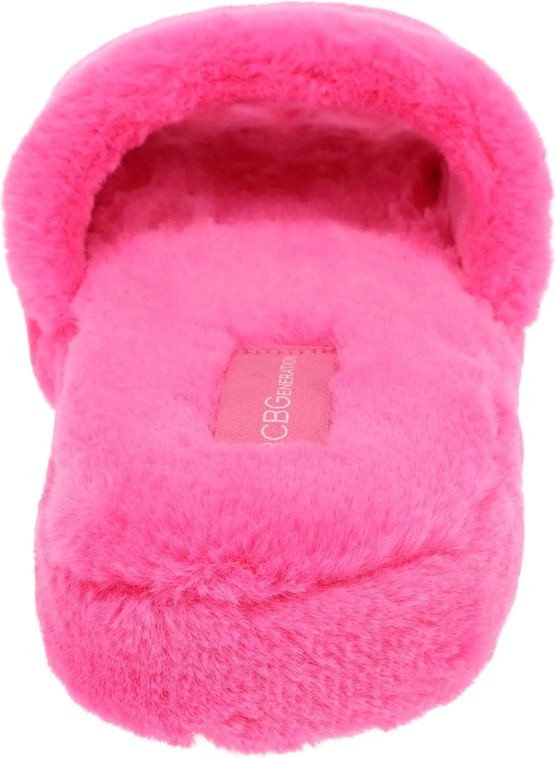 BCBGeneration Slippers for Women, Single Band Plush Slides, Size 5-6 to 9-10