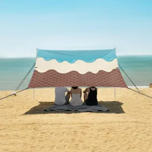 Beach Shade Tent with UPF50  UV Protection,Cream Melt on Chocolate Wafer Lightweight Camping Sun Shelter for Outdoor,Camping Trips, Fishing, Backyard,Picnics,Easy Set Up and Carry 9x10.5 FT