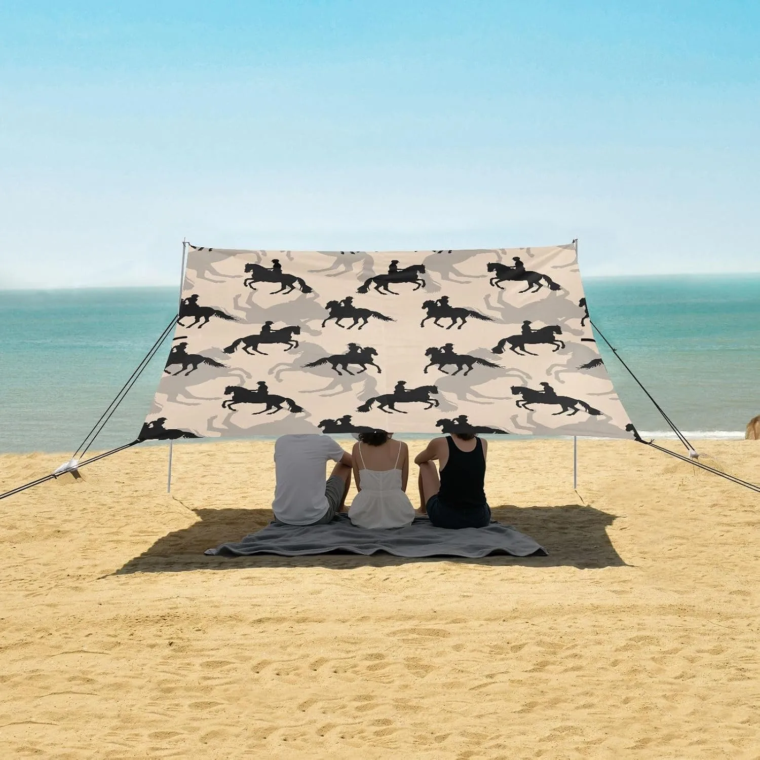 Beach Shade Tent with UPF50  UV Protection,Equestrian Sports Lightweight Camping Sun Shelter for Outdoor,Camping Trips, Fishing, Backyard,Picnics,Easy Set Up and Carry 9x10.5 FT