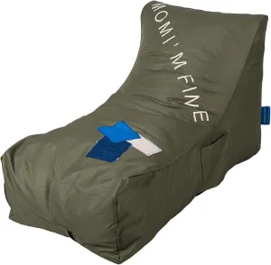 Bean Bag Chair - Floor Chair Couch Lazy Lounger Memory Foam Sofa with Dirt-Proof Oxford Fabric&Side Pocket for Kids Age 2 and Up,MOM I'm FINE, Army Green