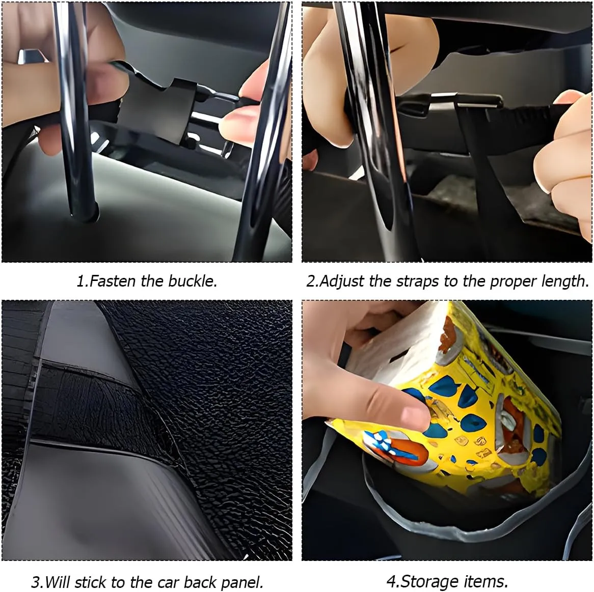 BELOMI Car Trunk Organizer, Auto Waterproof Sturdy Backseat Hanging Large Storage Collapsible Cargo Bag with Anti-Slip Adjustable Strip&4 Pockets, Vehicle Interior Accessories(Purple)