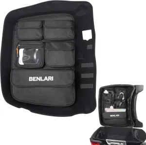 Benlari Tour Pack Lid Organizer Motorcycle Storage Bag Liner Trunk Waterproof Fit For Harley Touring Road King Road Glide Tri Glide Street Glide Ultra Limited 2014-2024 Black
