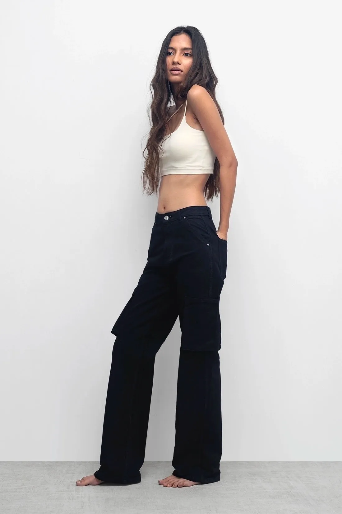 Black Cargo Denim