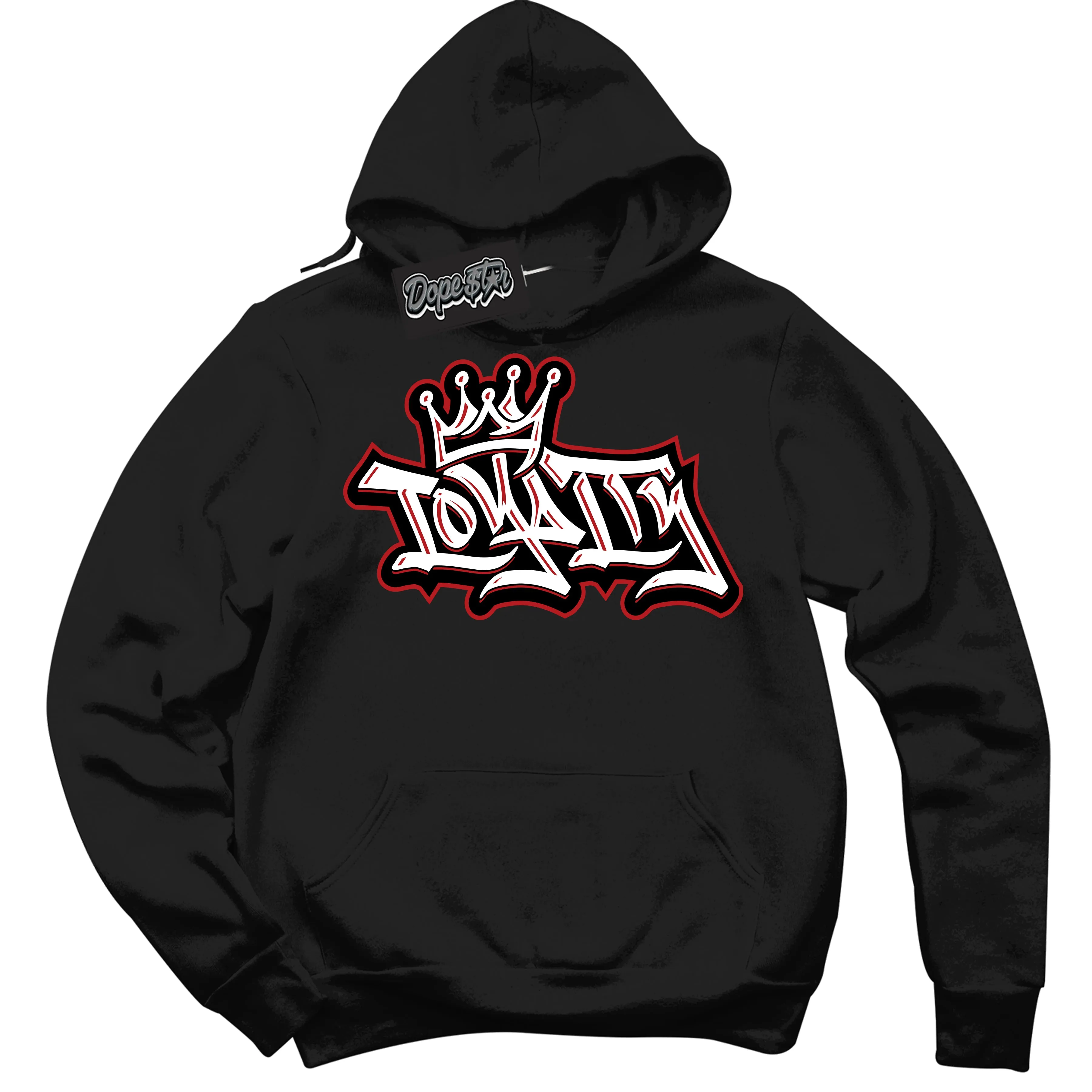 Black Toe Bright Crimson Dunk Sneaker Hoodie Loyalty Crown Graphic