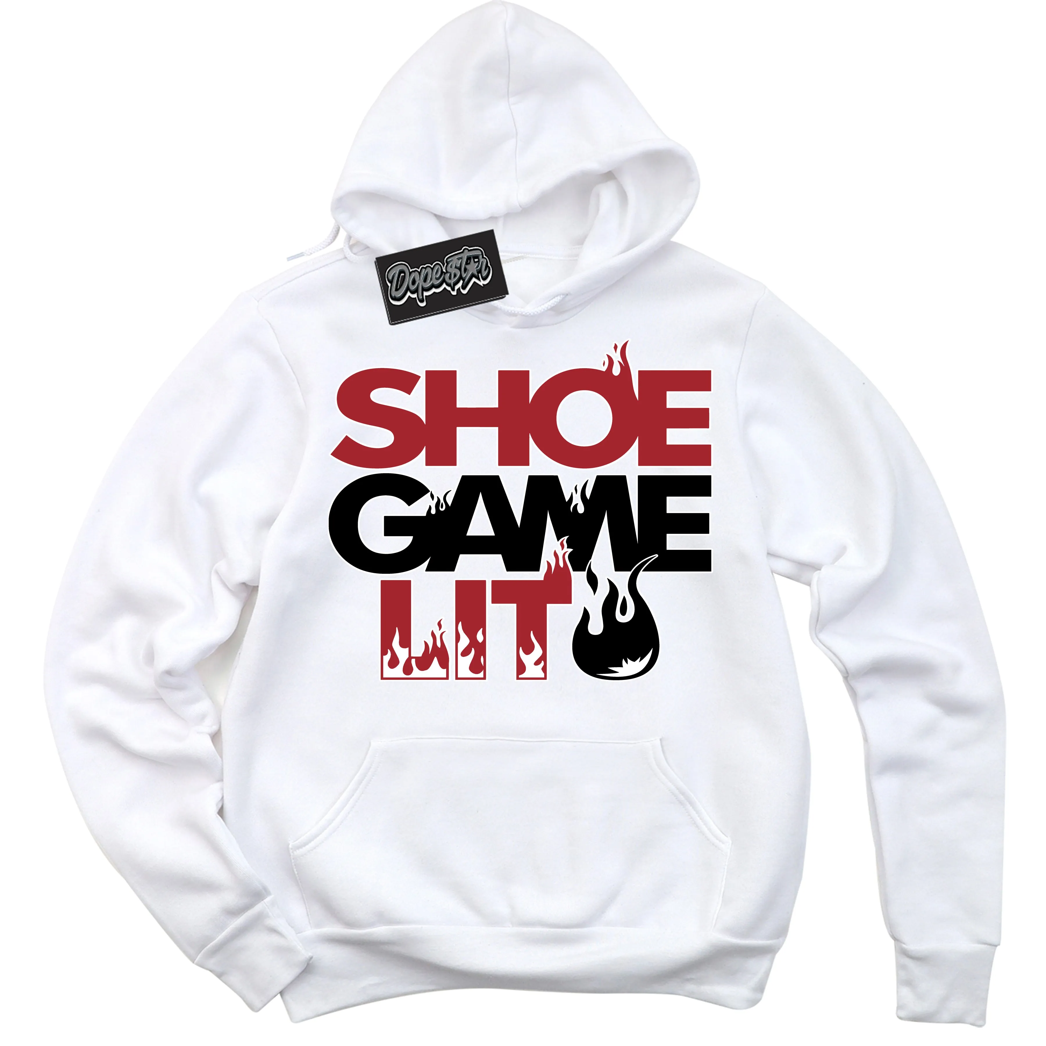 Black Toe Bright Crimson Dunk Sneaker Hoodie Shoe Game Lit Graphic