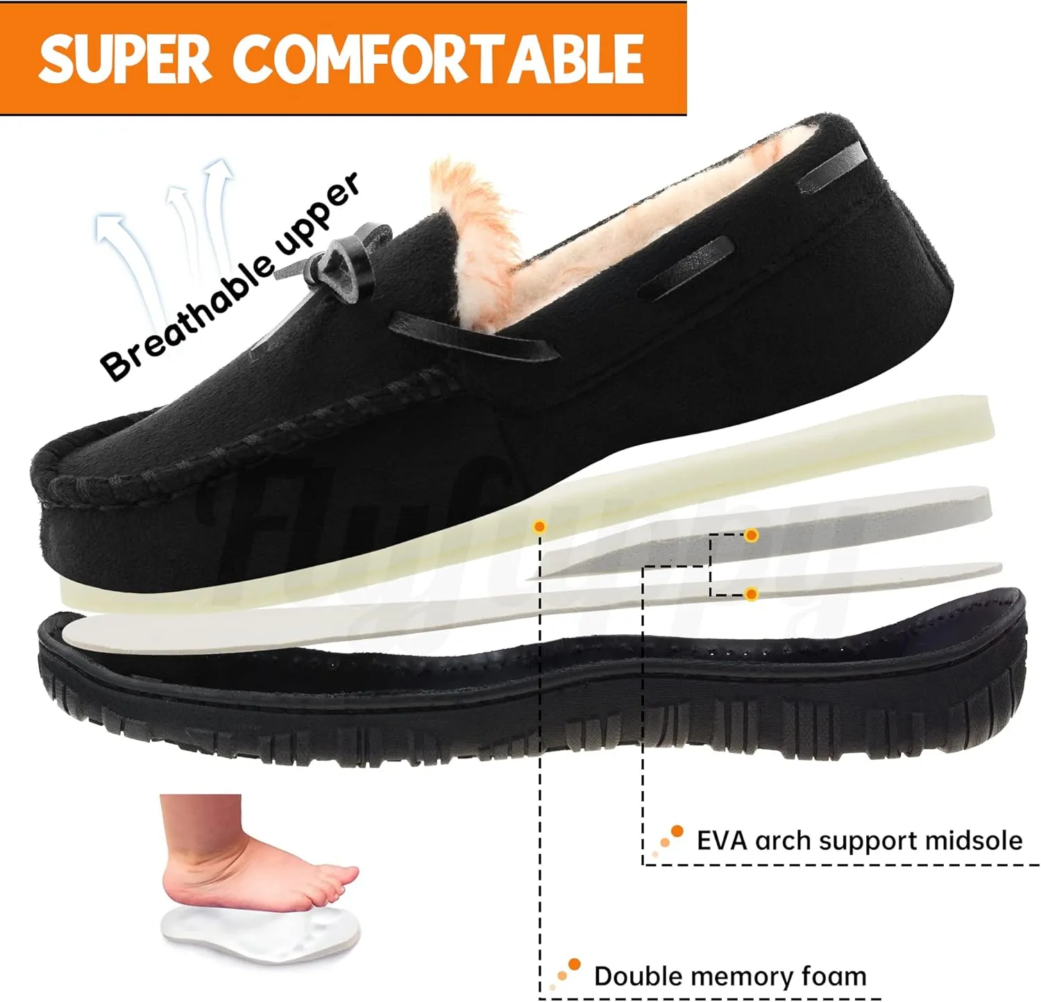 Boys Slippers House Moccasins Slippers for Boys with Memory Foam Nonslip Rubber Sole Indoor Outdoor Shoes for Boys