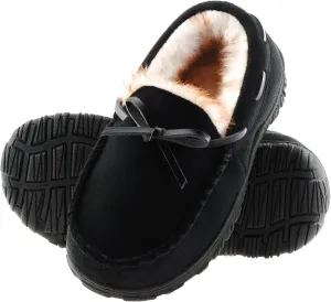 Boys Slippers House Moccasins Slippers for Boys with Memory Foam Nonslip Rubber Sole Indoor Outdoor Shoes for Boys