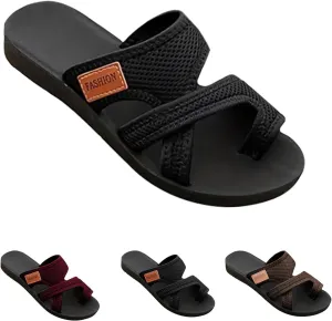 Breathable Mesh Slide Sandals for Women - 2024 New Sandals with Toe Loop Mesh Shoes, Open Toe Sandals for Women, Casual Sandals for Women, Womens Comfortable Walking Summer Slides
