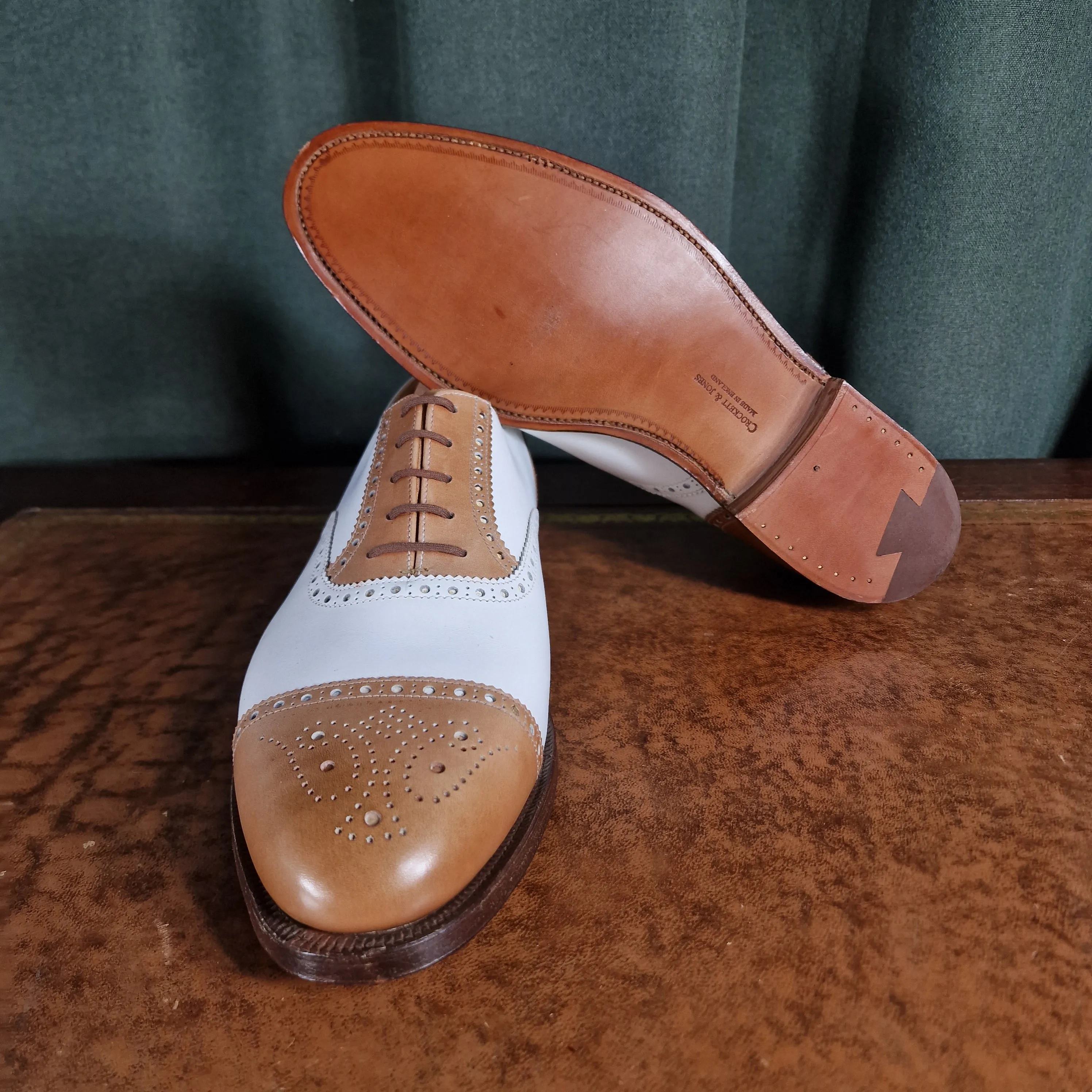 Brighton White & Tan Calf (10EE) Crockett & Jones