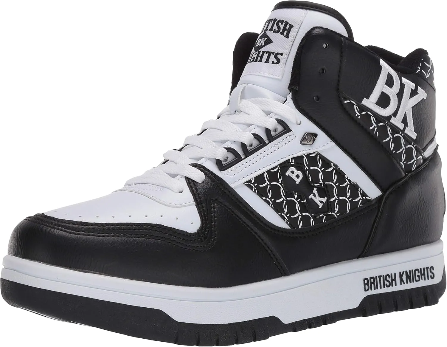 British Knights Men's Kings SL Classic Hi Top Fashion Sneaker, Black/White, 11.5 M US