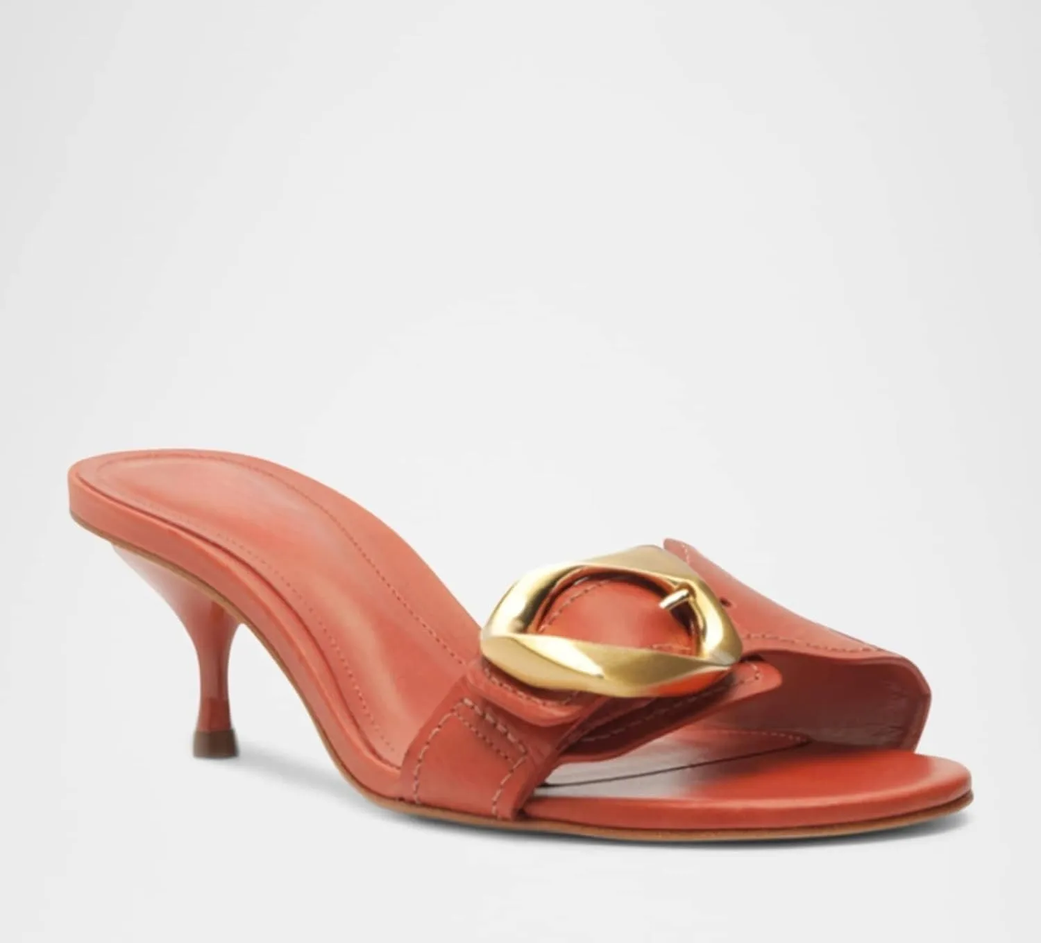 Buckle Slide Heeled Sandals for Women with 2.25 Inch Stiletto Heel